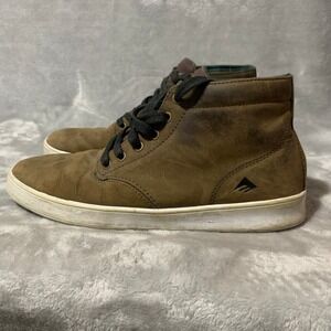 Emerica Romero Men's Size 8 Brown Leather Mid Top Skate Shoes Sneakers